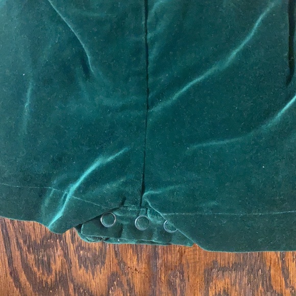 Vintage green Valore velvet romper teddy bears Christmas outfit 3-6 months baby - Picture 5 of 5